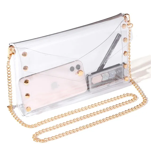 Selena Clear Handbag in Gold