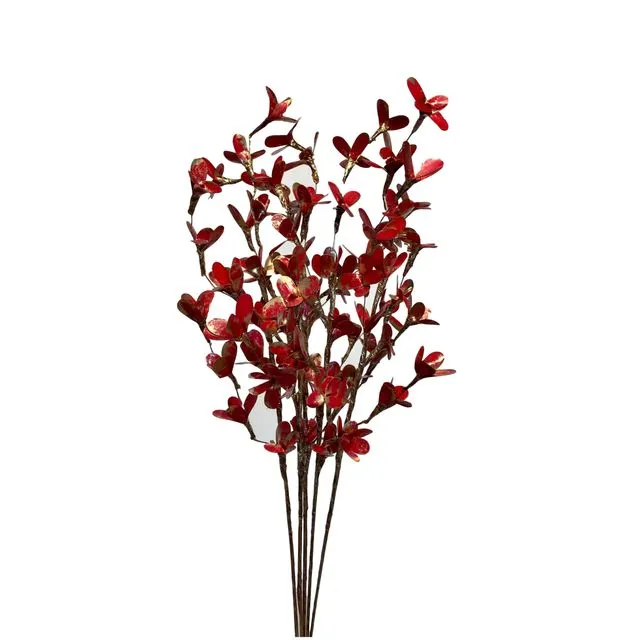 5 Palm Lily Red and Gold Christmas Bunch