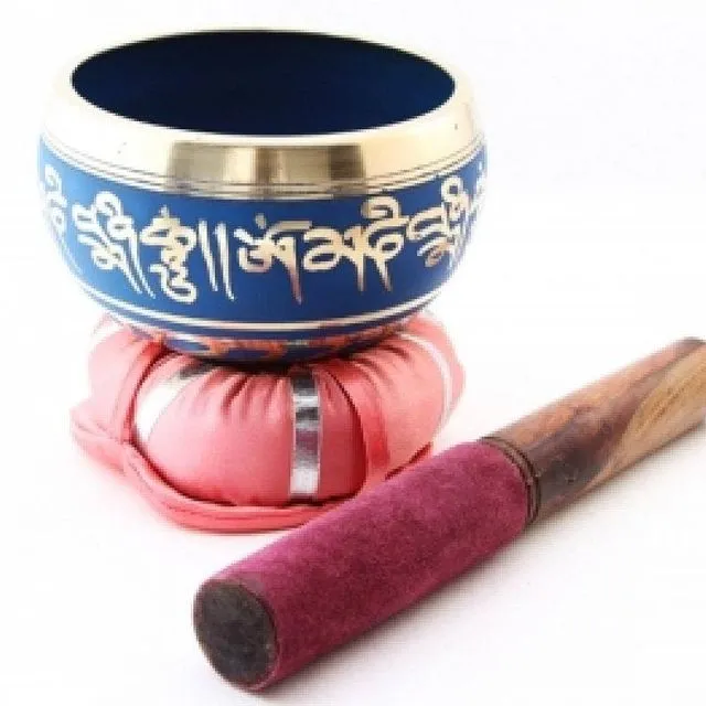 Chakra Tibetan Meditation Singing Bowl 4"D  - Yellow - Indigo