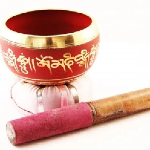 Chakra Tibetan Meditation Singing Bowl 4"D  -Violet - Red