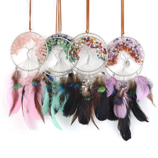 Dream Catcher Tree of Life Healing Crystal Hanging Ornament