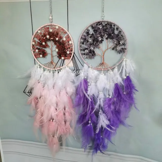 Tree of Life Dream Catcher Handmade Feather Wall Hanging Decor