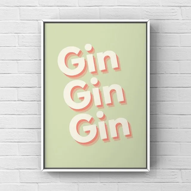 Gin art typography print