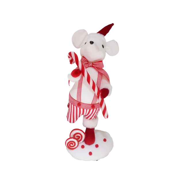 XM20003RDWH MOUSE w/CANDY CANE,19in-6P