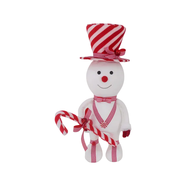 XM20015RDWH SNOWMAN w/CANDY CANE,17.75in-12P
