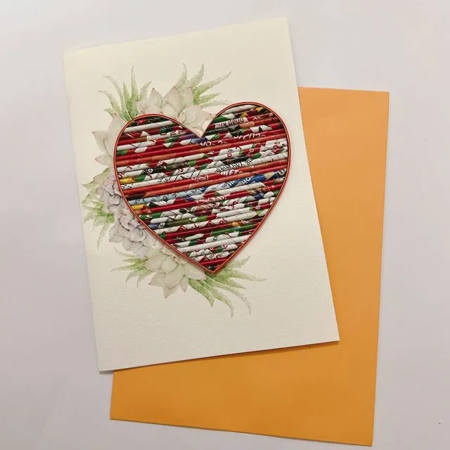 Heart Cards, Handmade from Recycle Magazines