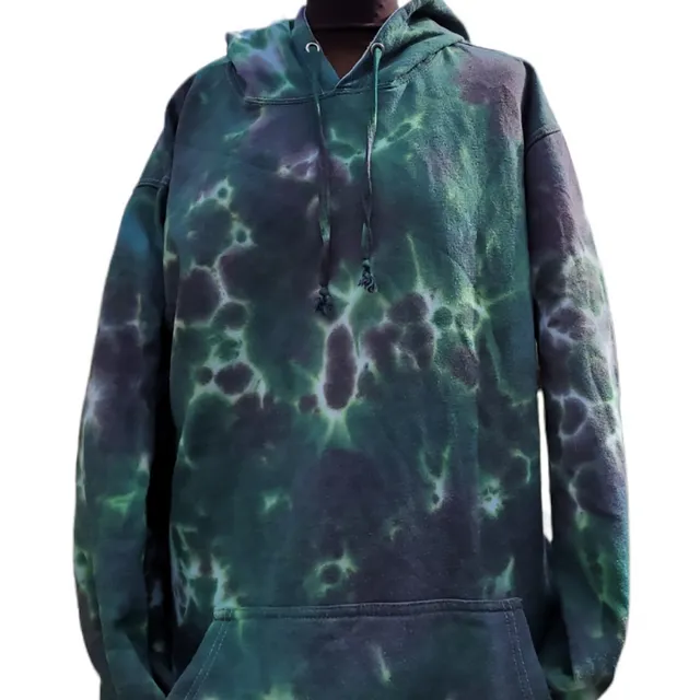 Unisex tie dye hoodie in scrunch pattern - Available in sizes XS - 5XL