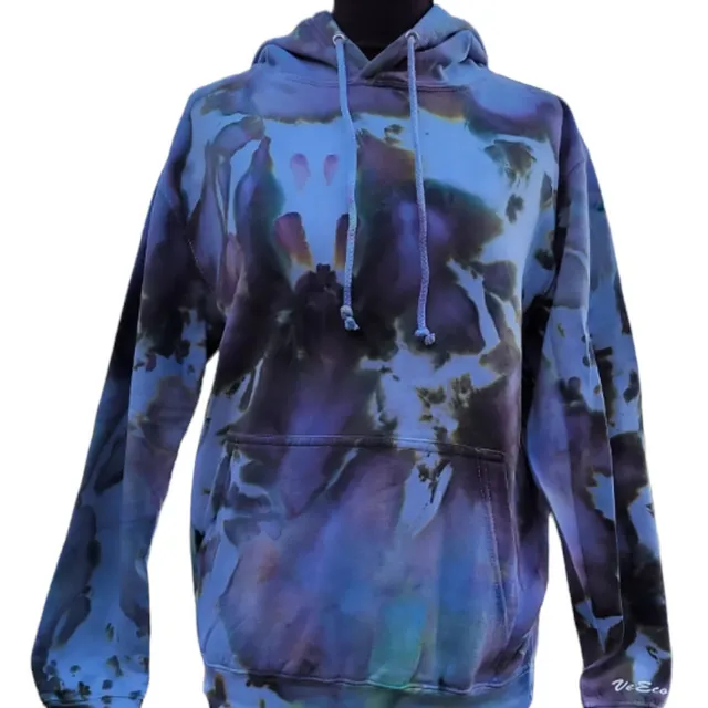 Unisex tie dye hoodie with scrunch pattern - Available sizes 1-2 to 12-13 years