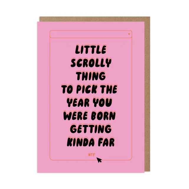 Scrolly Thing Funny Birthday Card Pack of 6