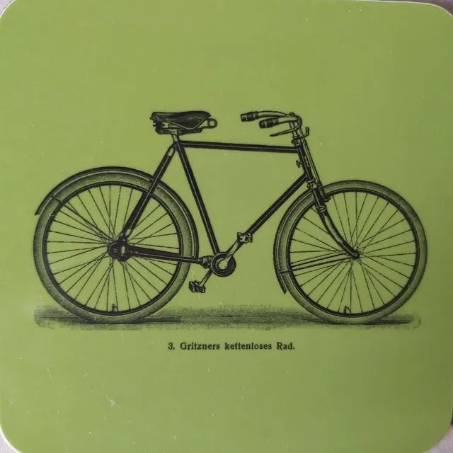 Melamine Coaster Drinks Mat Antique Male Bicycle Print