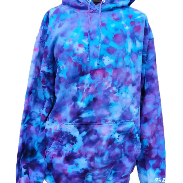 Unisex tie dye hoodie in scrunch pattern - Available in sizes XS - 5XL