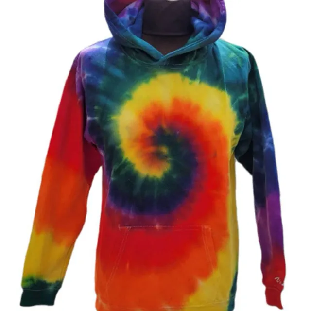 Unisex Pride tie dye hoodie in spiral pattern - Available in sizes XS - 5XL