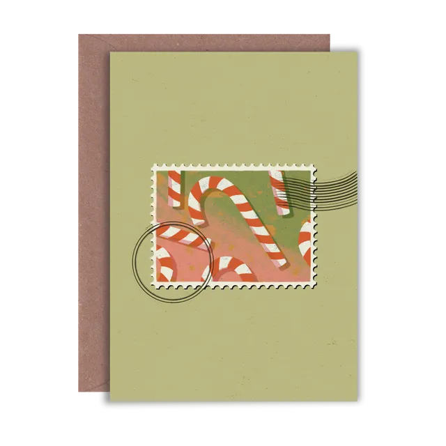 Candy Cane Stamp Card