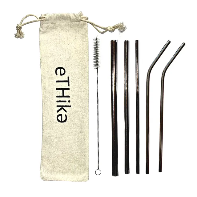 Reusable Stainless Steel Straws (Set of 7)