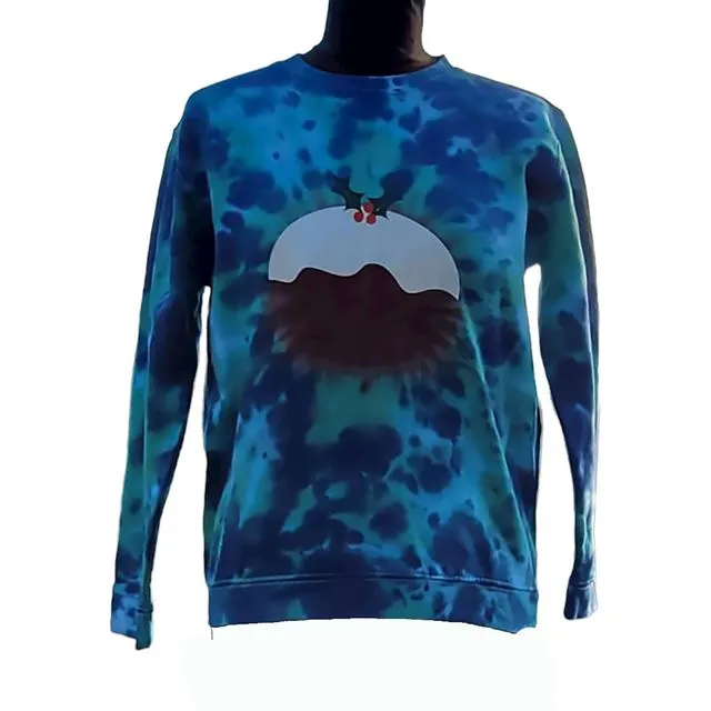 Unisex Christmas pudding tie dye sweater - Available in sizes XS - 5XL