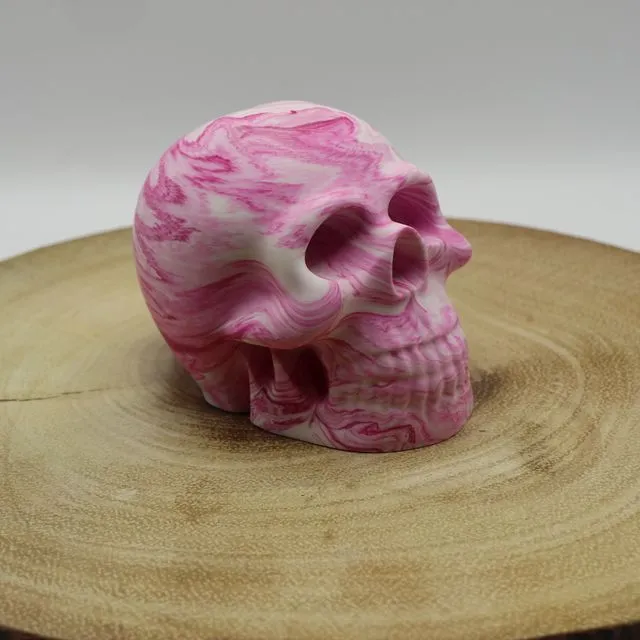 Gravenstein Jesmonite Skull Pink Marble