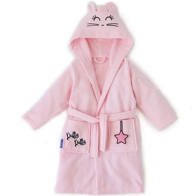 Milk&Moo Rabbit Chancin Toddler Robe, Kids Robe, 100% Cotton Kids Bathrobe, Ultra Soft and Absorbent Hooded Girls Robe, Pink Color, Suitable for 2-4 Years