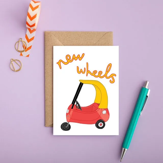 New Wheels Greeting Card | Just Passed Driving Test Card