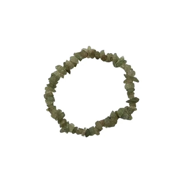 Gemstone Chip Stretch Bracelet, Green Aventurine