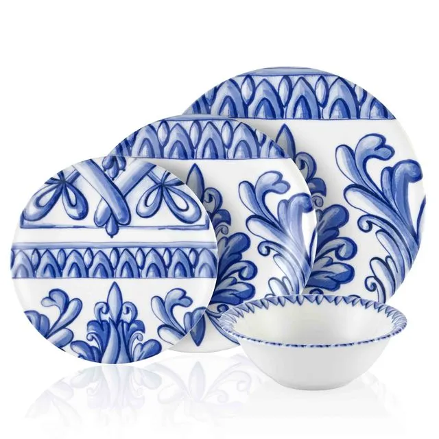 Amalfi Collection 24-Piece Porcelain Dinner Set