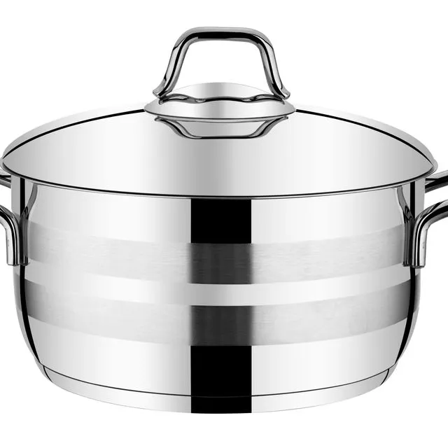 Asude Collection Stainless Steel 22 Cm Casserole (4.5 Lt)