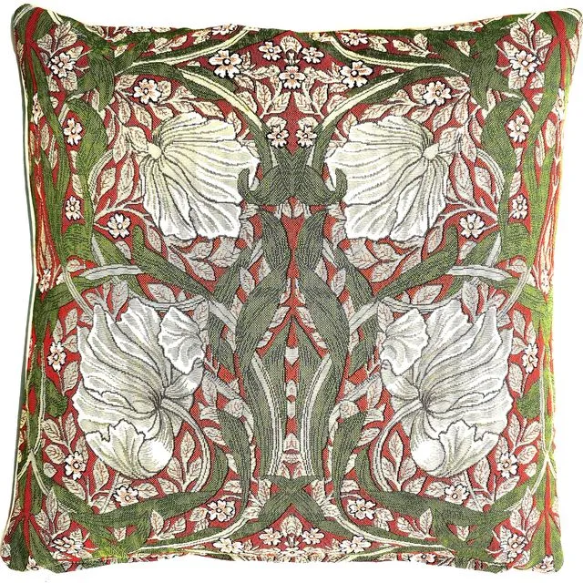 William Morris Pimpernel and Thyme Red - Cushion Cover