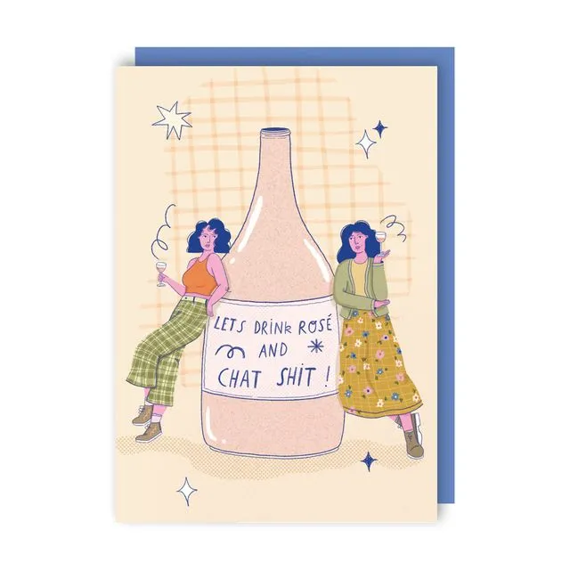 Rose and Chat Card pack of 6