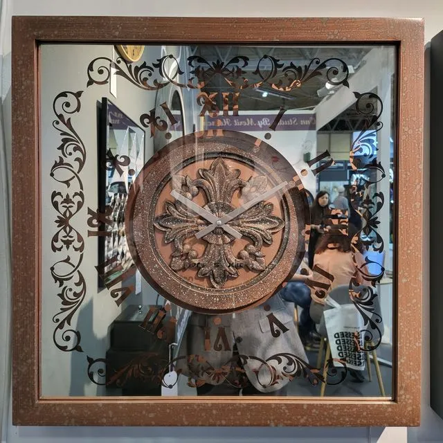 Onn Studio Cuprous (Copper) Square Patina Mirrored Handmade Wall Clock 60 x 60 x 7cm Model: S08-60