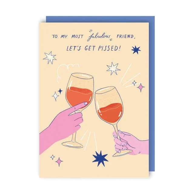 Let's Get Pissed Card pack of 6