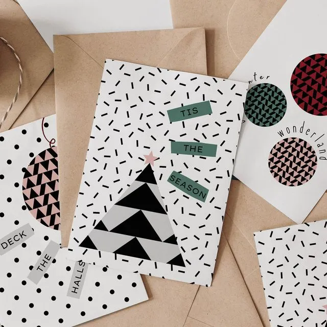 Modern Geometric Christmas Card 6 Pack