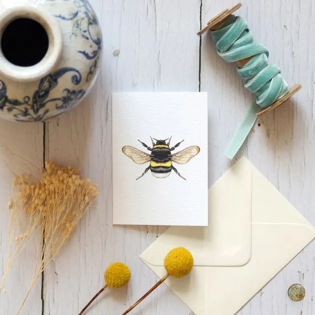 Mini Bumble Bee Greetings Card