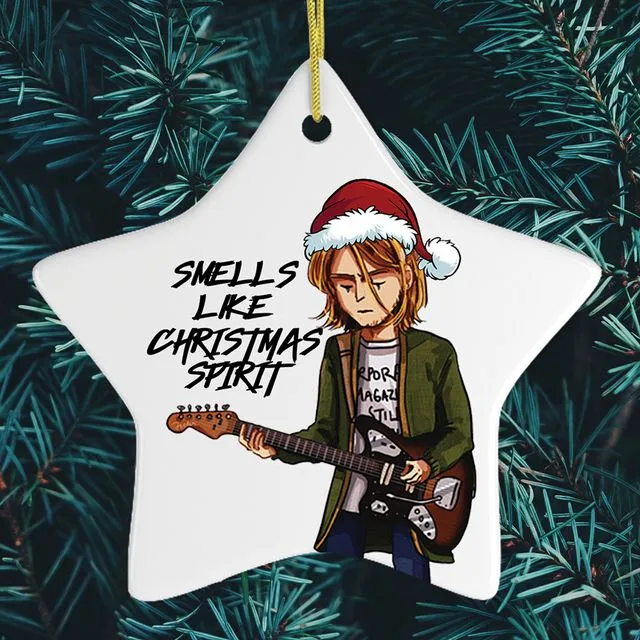 Smells Like Christmas Spirit Rock and Roll Ornament (Star)