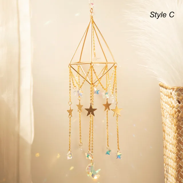Chandelier Crystal Prism Suncatcher Hanging, Style C - Star