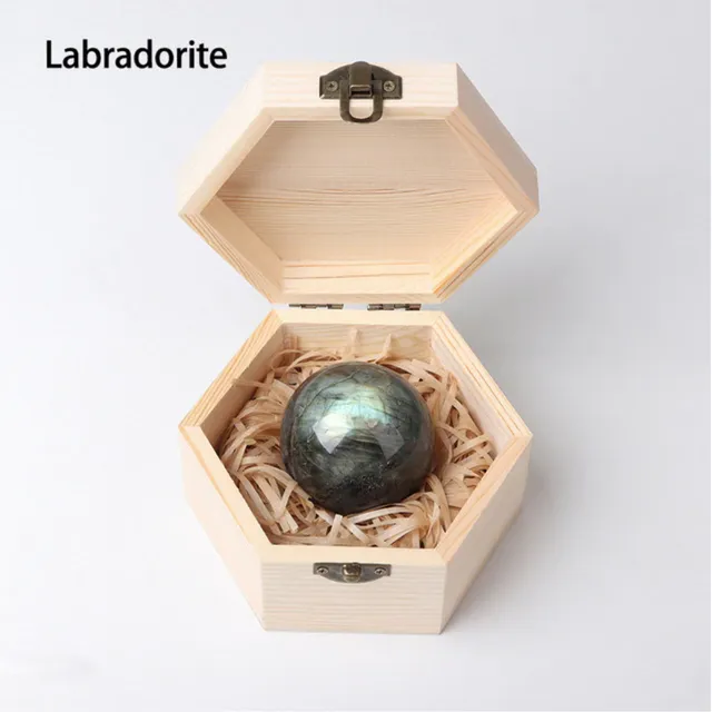 Healing Crystal Gemstone Ball with Box, Labradorite