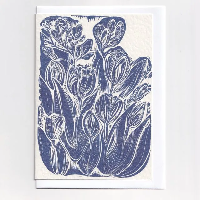Blue Tulip Greeting Card
