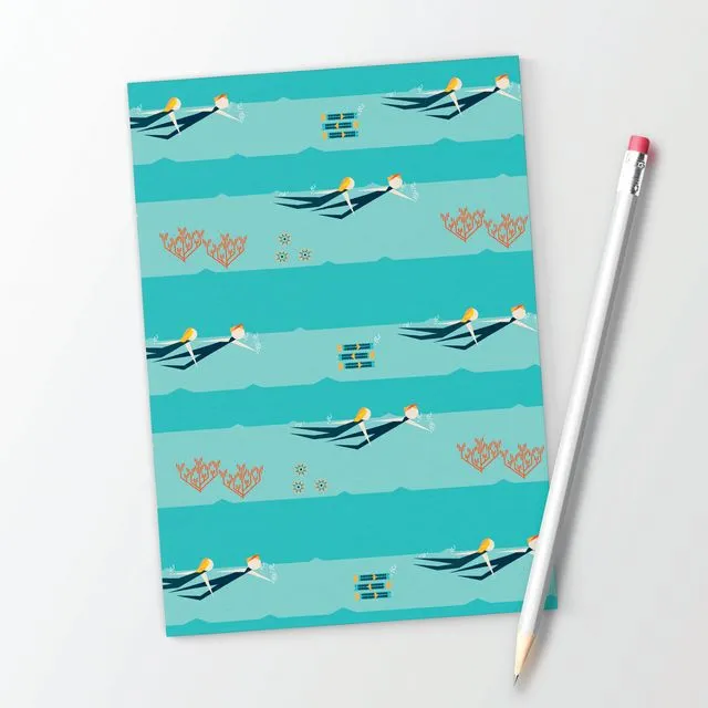 Sea Swimmers A6 Recycled Notebook