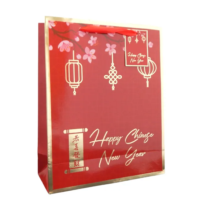 Chinese New Year Gift Bag - Red &amp; Gold