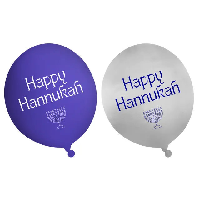 Happy Hanukkah Party Balloons (10pk) - Blue &amp; Silver