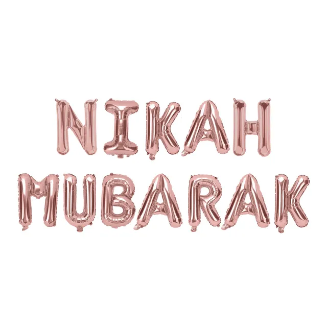 Nikah Mubarak Foil Balloons - Rose Gold