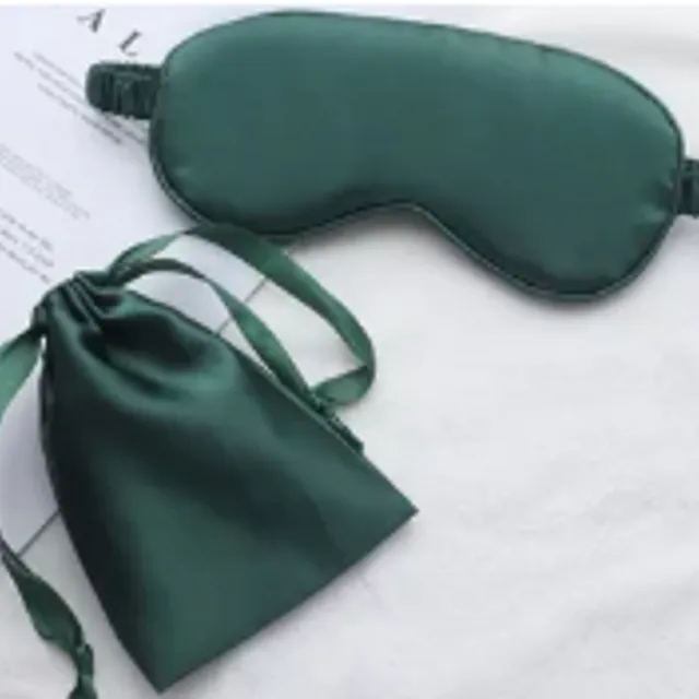 Green Mulberry Silk Sleep Eye Mask with Matching Bag