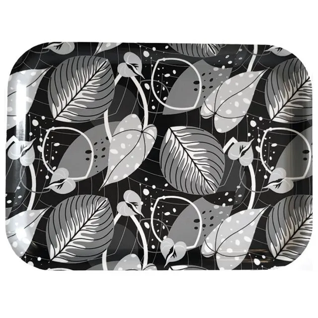 MONOCHROME LEAVES SNACK TRAY