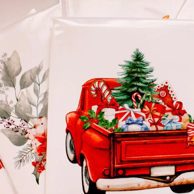 4” Square Christmas Car Card