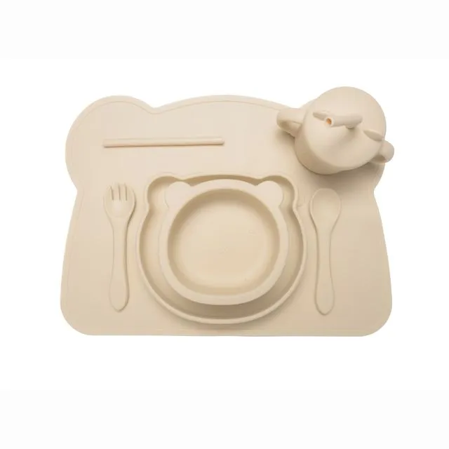 kids lunch set – little bear silicone set – poops, i did it again