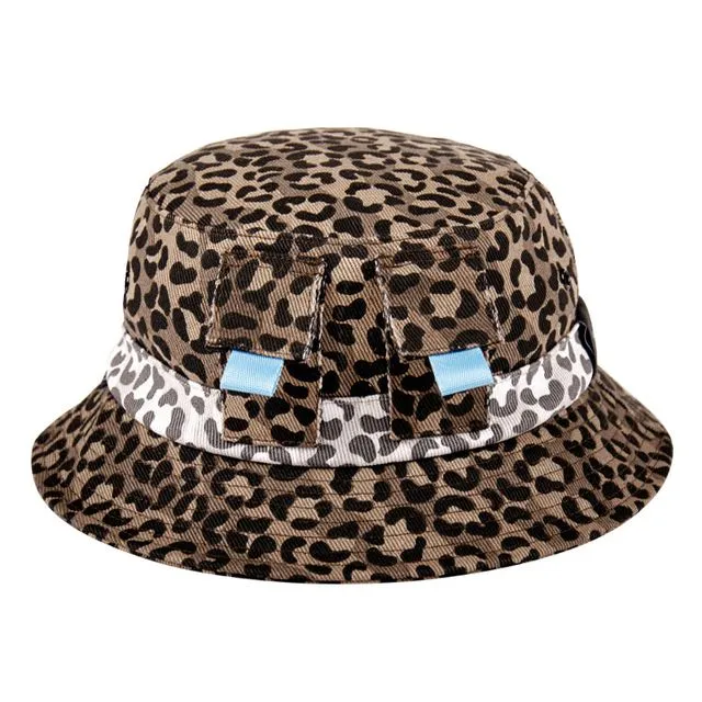Tropics Leopard Denim Bucket Hat - Black Snow
