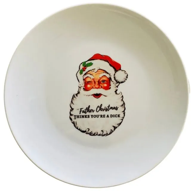 Father Christmas Dick Dinner Plate