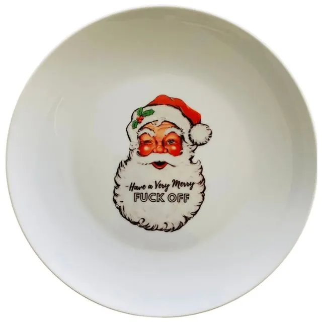 Father Christmas Sweary Large Plate