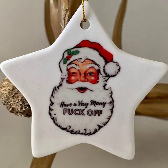 Father Christmas Sweary Decoration