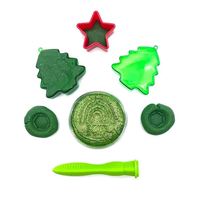 Christmas Tree Sensory Play Dough Kit (Toddler Friendly)
