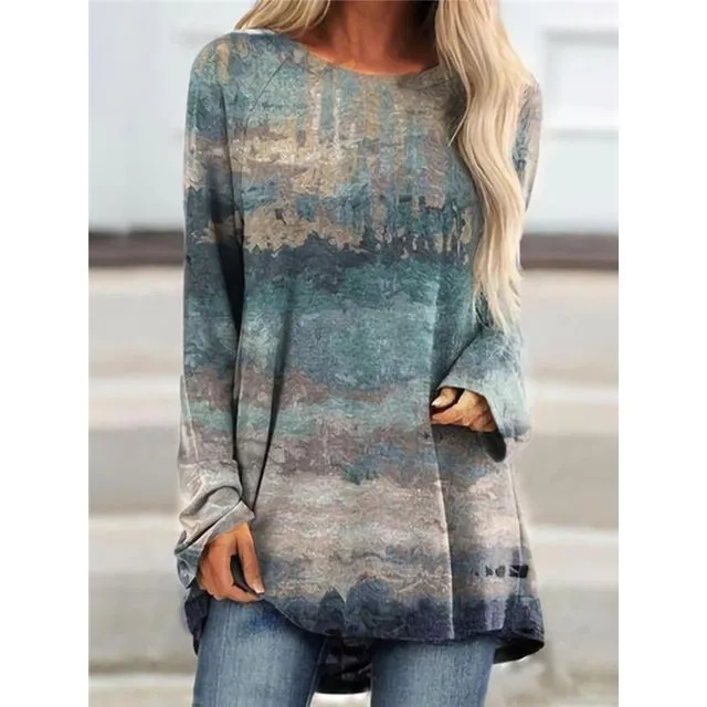 Casual Loose Fit Round Neck Shirt