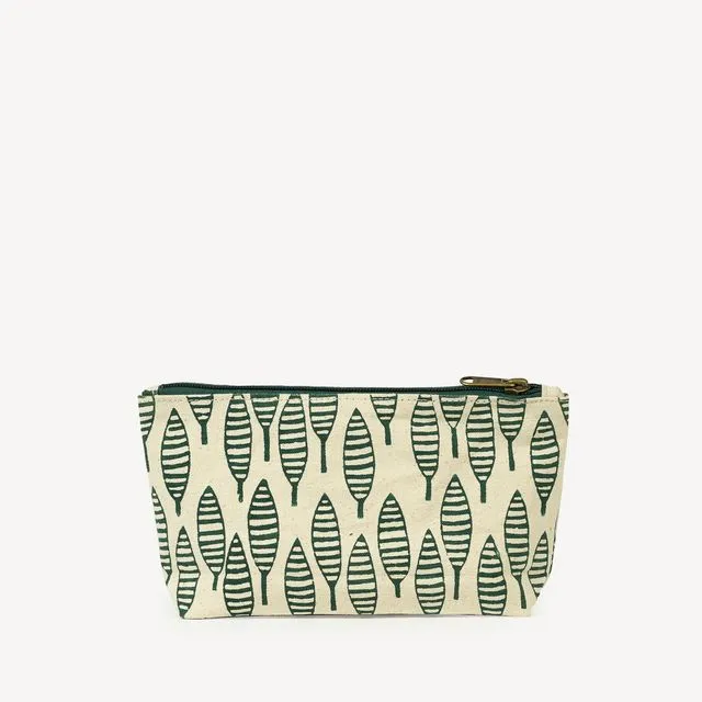 Small Cosmetic Bag - Malsi Print Forest Green